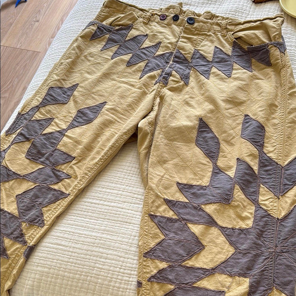 Magnolia Pearl Yellow and Gray Patterned Pants